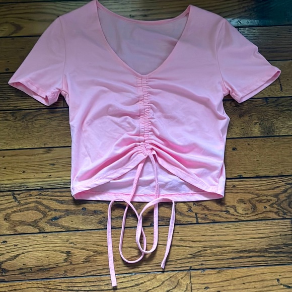 Woman’s size XS pink crop top with tie SHIEN - Picture 1 of 4